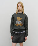DOODLE BEAR KNIT PULLOVER IN CHARCOAL GREY image 11