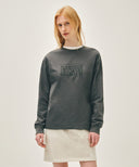CRACK CLASSIC LOGO LONG SLEEVE TEE IN CHARCOAL GREY image 10
