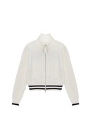 SPELL POINT STRIPE KNIT CARDIGAN IN IVORY image 8