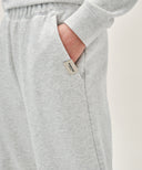 W BASIC FOLD-OVER SWEAT PANTS IN LIGHT HEATHER GREY image 2