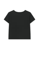 MATIN KIM ARCH LOGO CROP TOP IN BLACK image 2