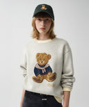 DOODLE BEAR SWEATER IN IVORY image 1