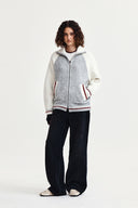 HIGH NECK RAGLAN KNIT ZIP UP FOR WOMEN IN IVORY image 18