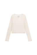 DIAGONAL TEXTURE KNIT TOP IN LIGHT BEIGE image 2