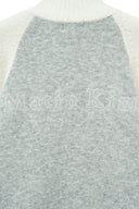HIGH NECK RAGLAN KNIT ZIP UP FOR WOMEN IN IVORY image 3