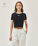 W AEROCOOL SMALL CLASSIC LOGO SLIM RINGER TEE IN NAVY