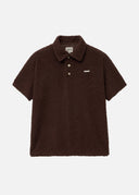 M HAIRY COLLAR TEE IN DARK BROWN