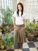 LOGO THREAD POINT CROP TOP IN WHITE