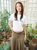 LOGO THREAD POINT CROP TOP IN WHITE