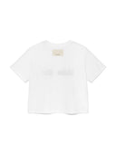 LOGO THREAD POINT CROP TOP IN WHITE